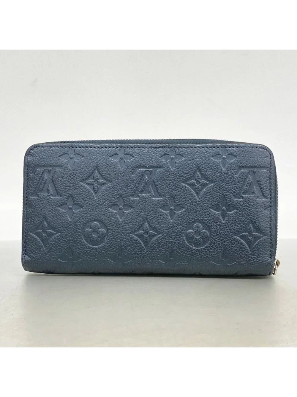 Louis Vuitton Wallet Monogram Empreinte Flower Studs Zippy Marine Metal